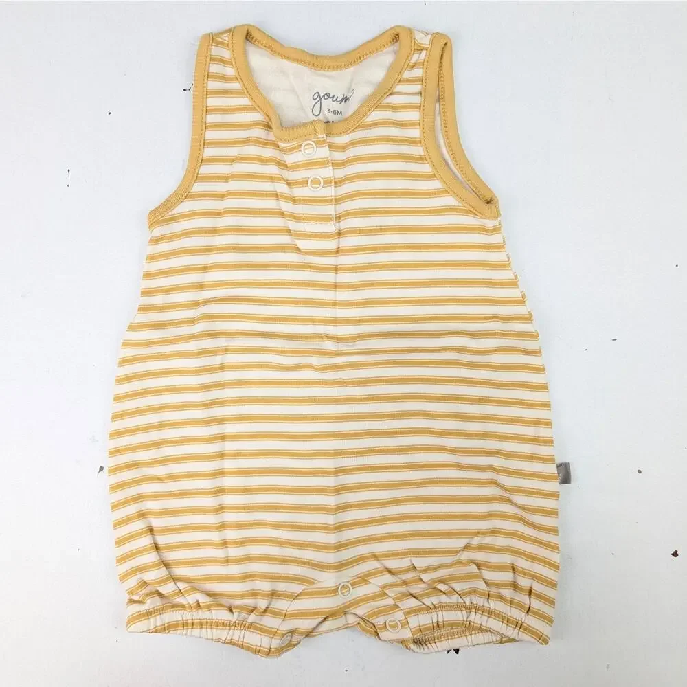 Goumi 3-6 Months Sunshine Stripe Tank Romper